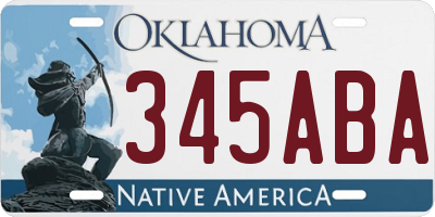 OK license plate 345ABA