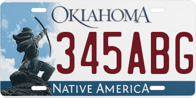 OK license plate 345ABG
