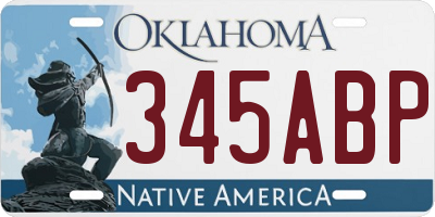 OK license plate 345ABP