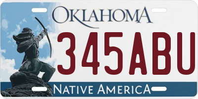 OK license plate 345ABU