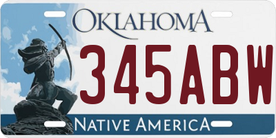 OK license plate 345ABW