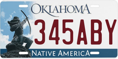 OK license plate 345ABY
