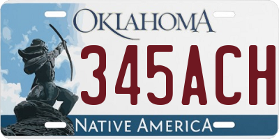 OK license plate 345ACH