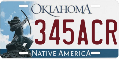 OK license plate 345ACR