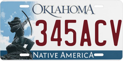 OK license plate 345ACV