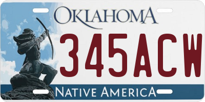 OK license plate 345ACW