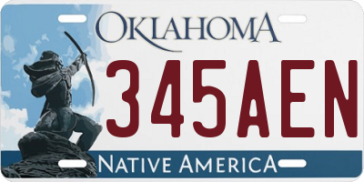 OK license plate 345AEN