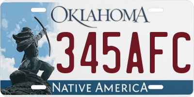 OK license plate 345AFC