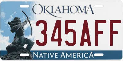 OK license plate 345AFF