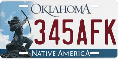OK license plate 345AFK