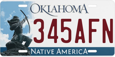 OK license plate 345AFN