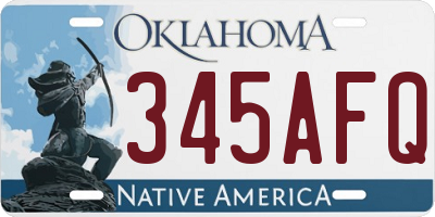 OK license plate 345AFQ
