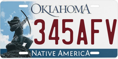 OK license plate 345AFV