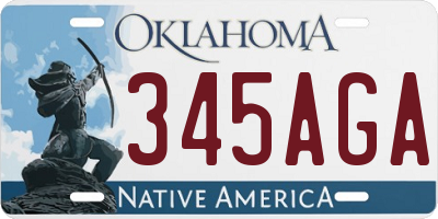 OK license plate 345AGA