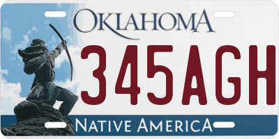 OK license plate 345AGH