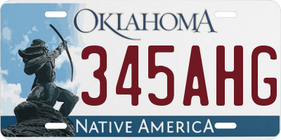 OK license plate 345AHG