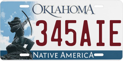 OK license plate 345AIE