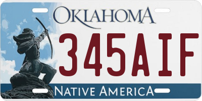 OK license plate 345AIF