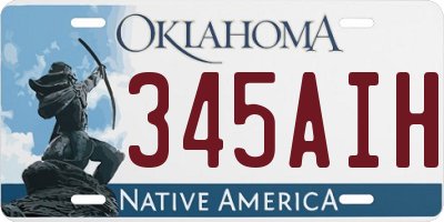 OK license plate 345AIH