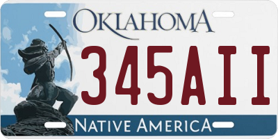 OK license plate 345AII