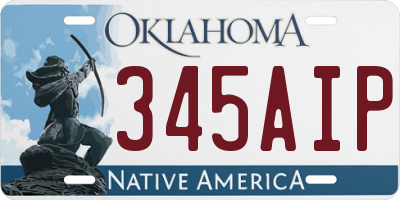 OK license plate 345AIP