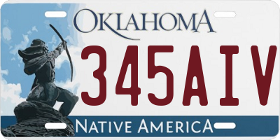 OK license plate 345AIV