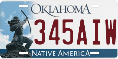 OK license plate 345AIW