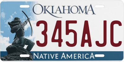 OK license plate 345AJC