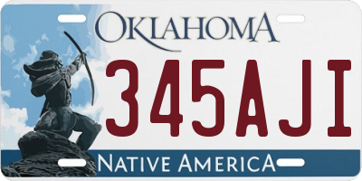 OK license plate 345AJI