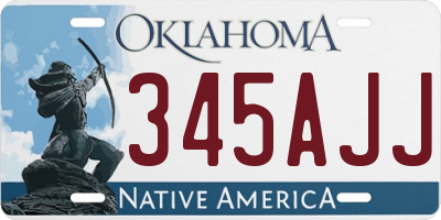 OK license plate 345AJJ