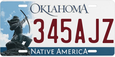 OK license plate 345AJZ