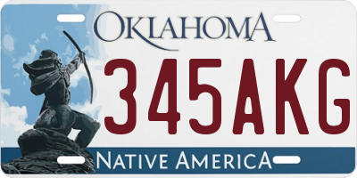 OK license plate 345AKG