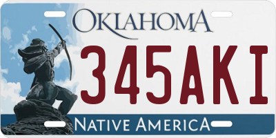 OK license plate 345AKI