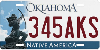 OK license plate 345AKS