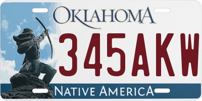 OK license plate 345AKW