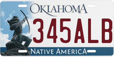 OK license plate 345ALB