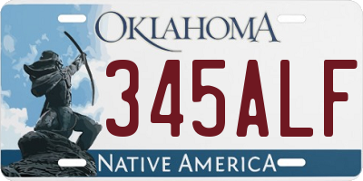 OK license plate 345ALF