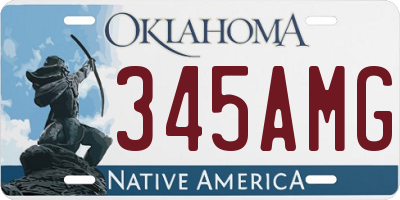 OK license plate 345AMG