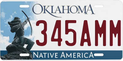 OK license plate 345AMM