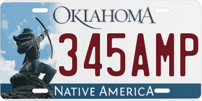 OK license plate 345AMP