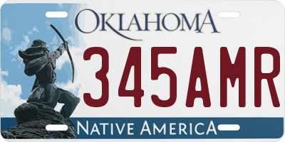 OK license plate 345AMR