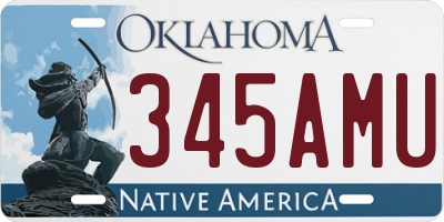 OK license plate 345AMU