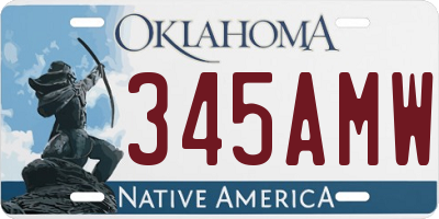 OK license plate 345AMW