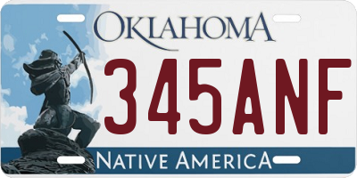 OK license plate 345ANF