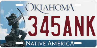 OK license plate 345ANK