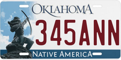 OK license plate 345ANN