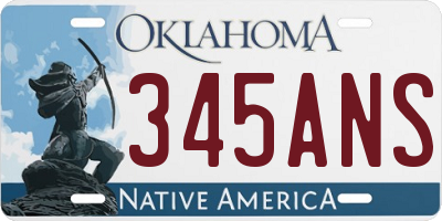 OK license plate 345ANS