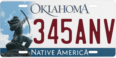 OK license plate 345ANV