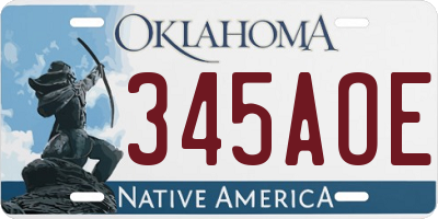 OK license plate 345AOE