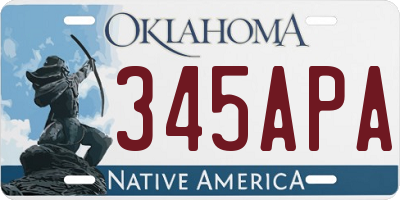 OK license plate 345APA